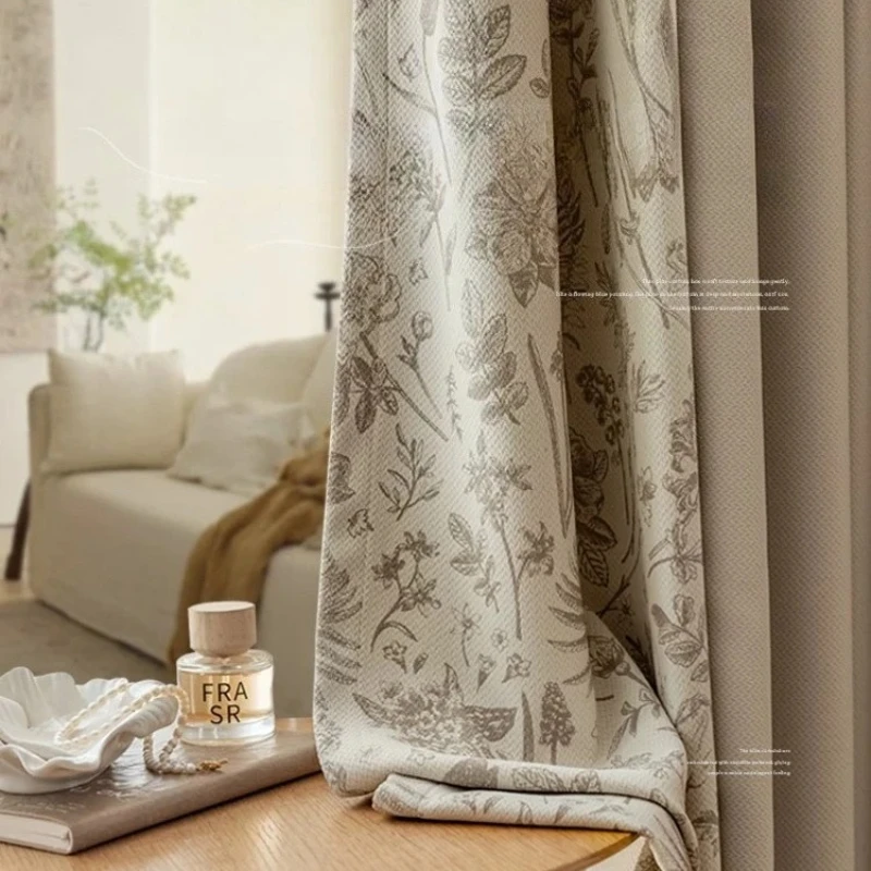 Minimalism Blend Cream Modern Blackout Curtain Room Decor Fully Living Room Bedroom Light Luxury Thickened Sun-blocking Curtains