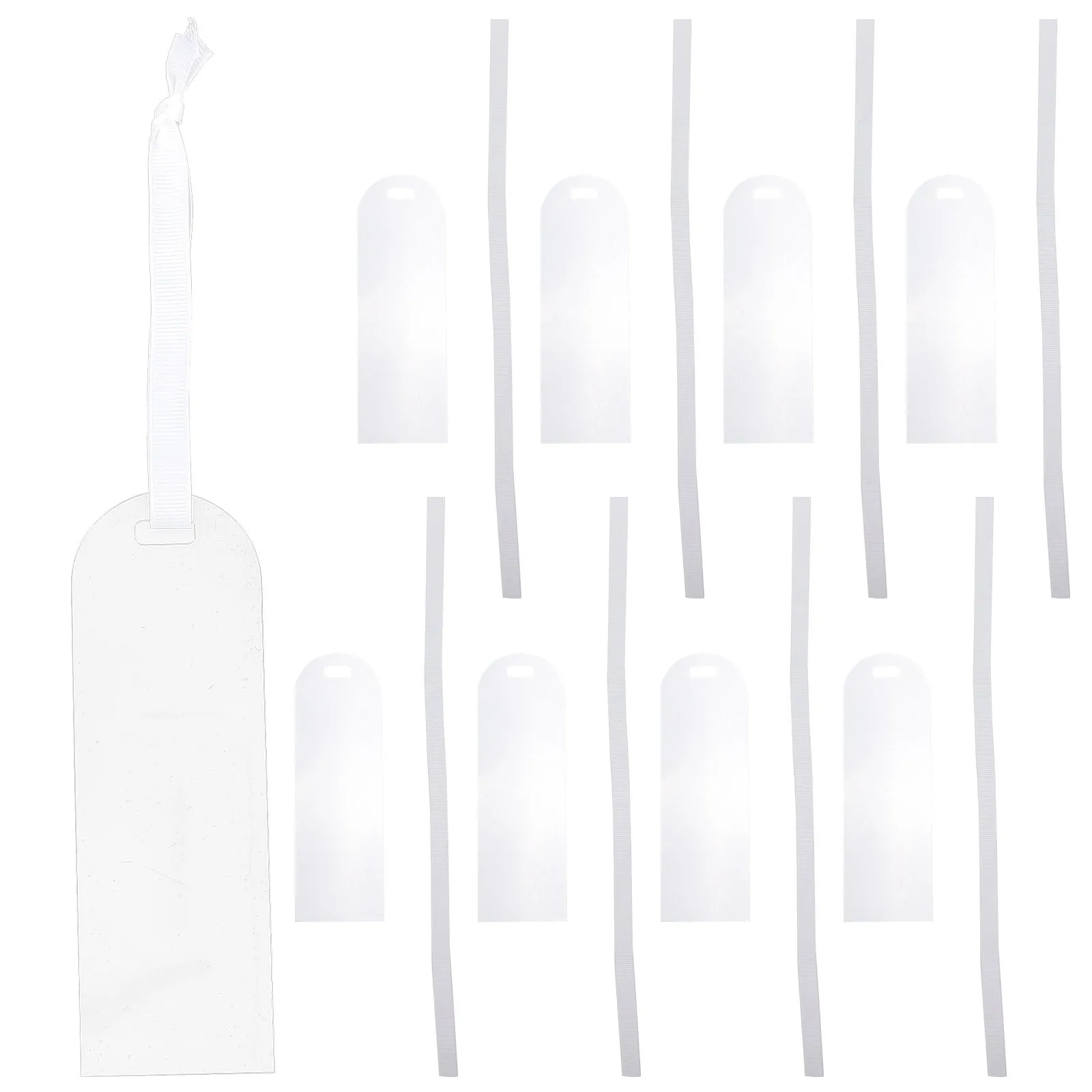 10Pcs Acrylic Bookmarks Blank Ribbon Page Markers DIY Reading Supplies Decorative Book Labels Acrylic Bookmark Blank