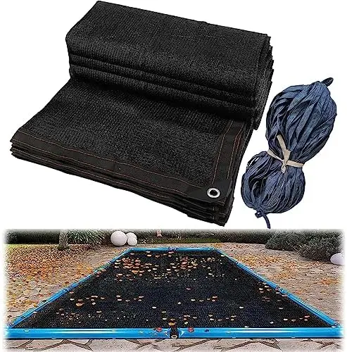 25x50FT Rectangle Pool Leaf Net Cover for Inground/Above Ground Pools, Mesh Swimming Pool Cover for Outdoor Use