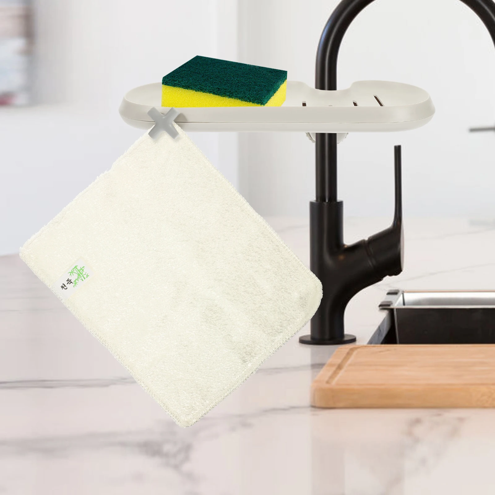 

10pcs Bamboo Fiber Dish Towels Water Absorbent Kitchen Cleaning Rags Multi-Function Washcloths For Tableware Wiping