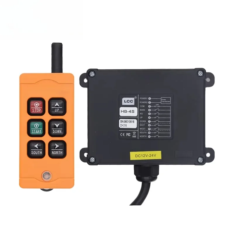 IP67 HB-4S Waterproof Dustproof Oilproof 2 Button Single Speed Wireless Radio Crane Remote Control