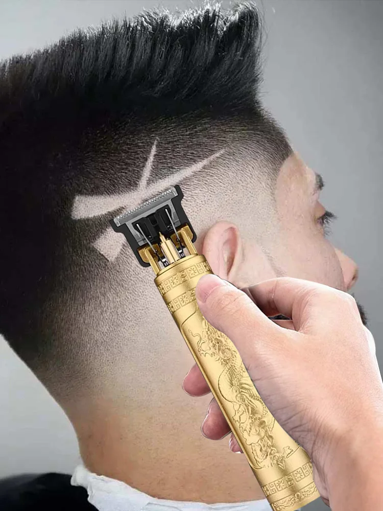 Vintage T9 Elektrische Haarsnijmachine Tondeuse Professionele Mannen Scheerapparaat Oplaadbare Kapper Trimmer Voor Mannen Dragon Boeddha