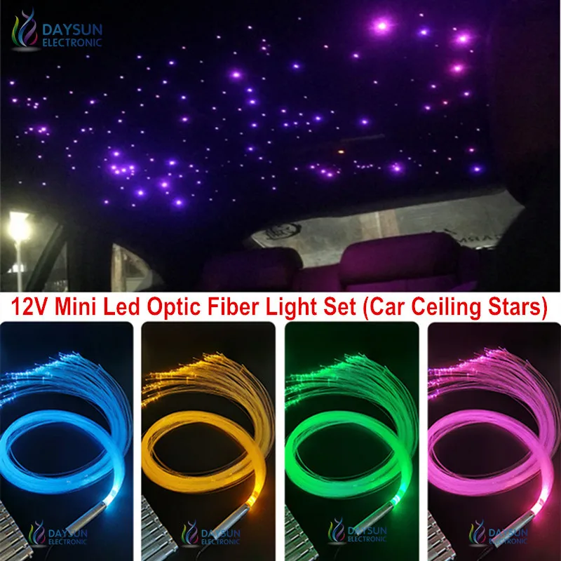 New Optic Ceiling Stars Set for Car Mini Led Optic Light Set PMMA End Glow Cable Make Amazing Ceiling Stars Free Shipping