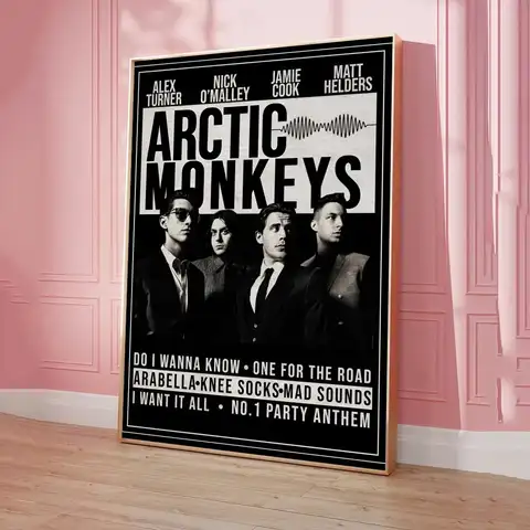 Arctic Monkeys musikalbumaffisch Klassiska vintageposters HD-kvalitet väggkonst Retroposters för heminredning 10 best sales Arctic Monkeys-klistermärken - №9