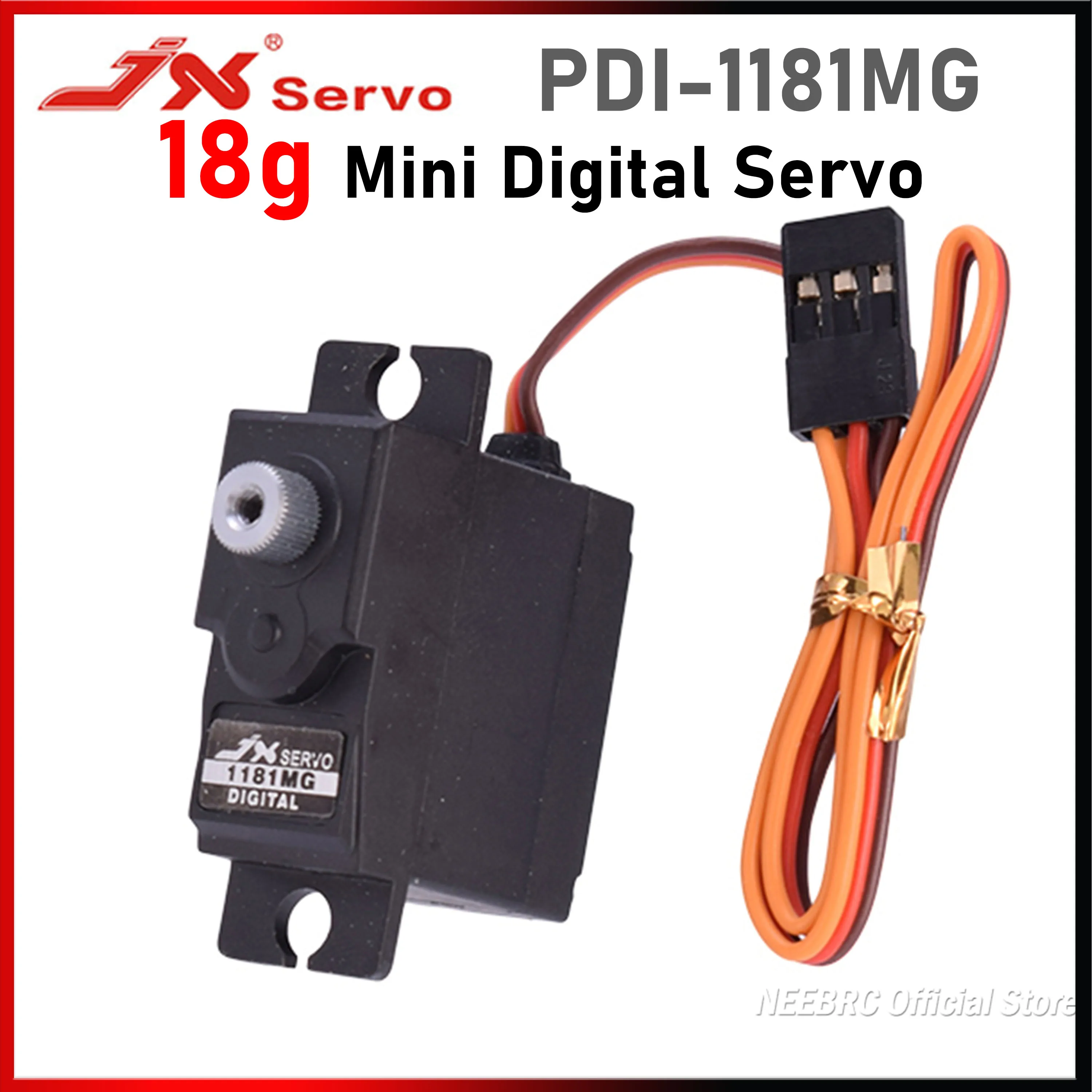 

JX PDI-1181MG 18g 3.5KG Mini Metal Gear Digital Servo Motor for 1/16 Micro RC Car WPL WLtoys B16 B24 B36 C14 C24 Glider Airplane