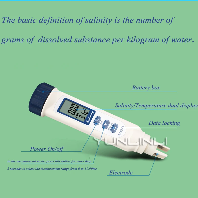 Electronic Salinity Meter Food Salt Meter Kitchen Brine High-precision Culture Sea Salt Metering Instrument AZ8371