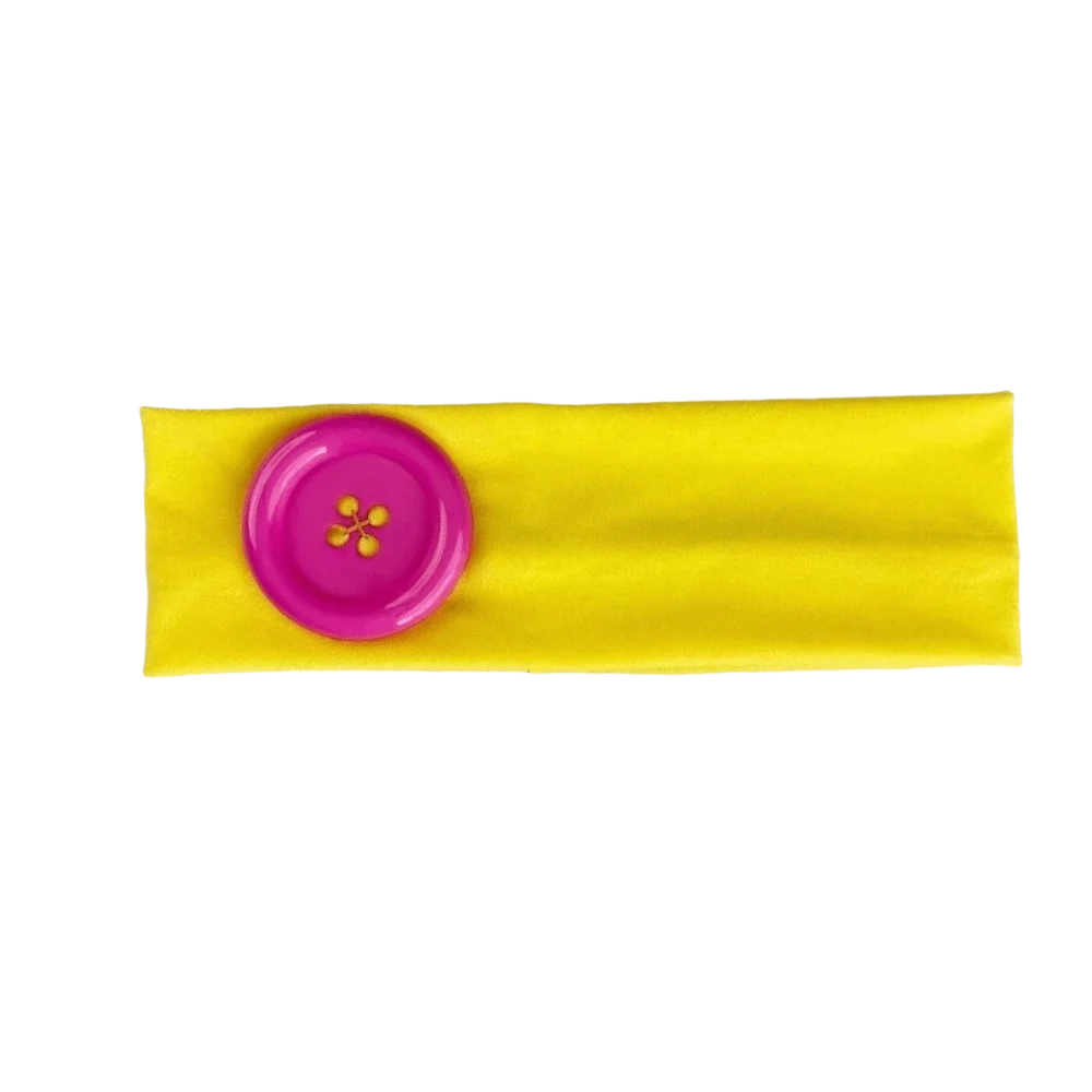 Vintage Style Wide Polka Dot Headband Dopamine Color Large Button Elastic Head Wrap Fabric Sweat-absorbent Yoga Hairband Women