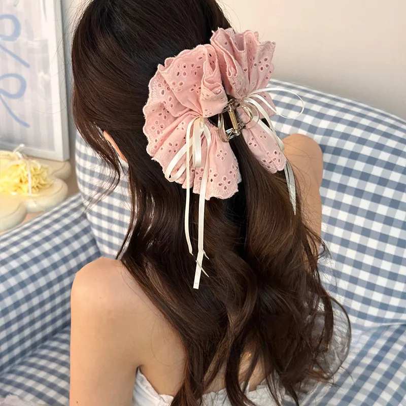 

Lace Skirt Clip Sweet Girl Bow Ribbon Shark Clip Fashionable All-match Women's Hair Accessories