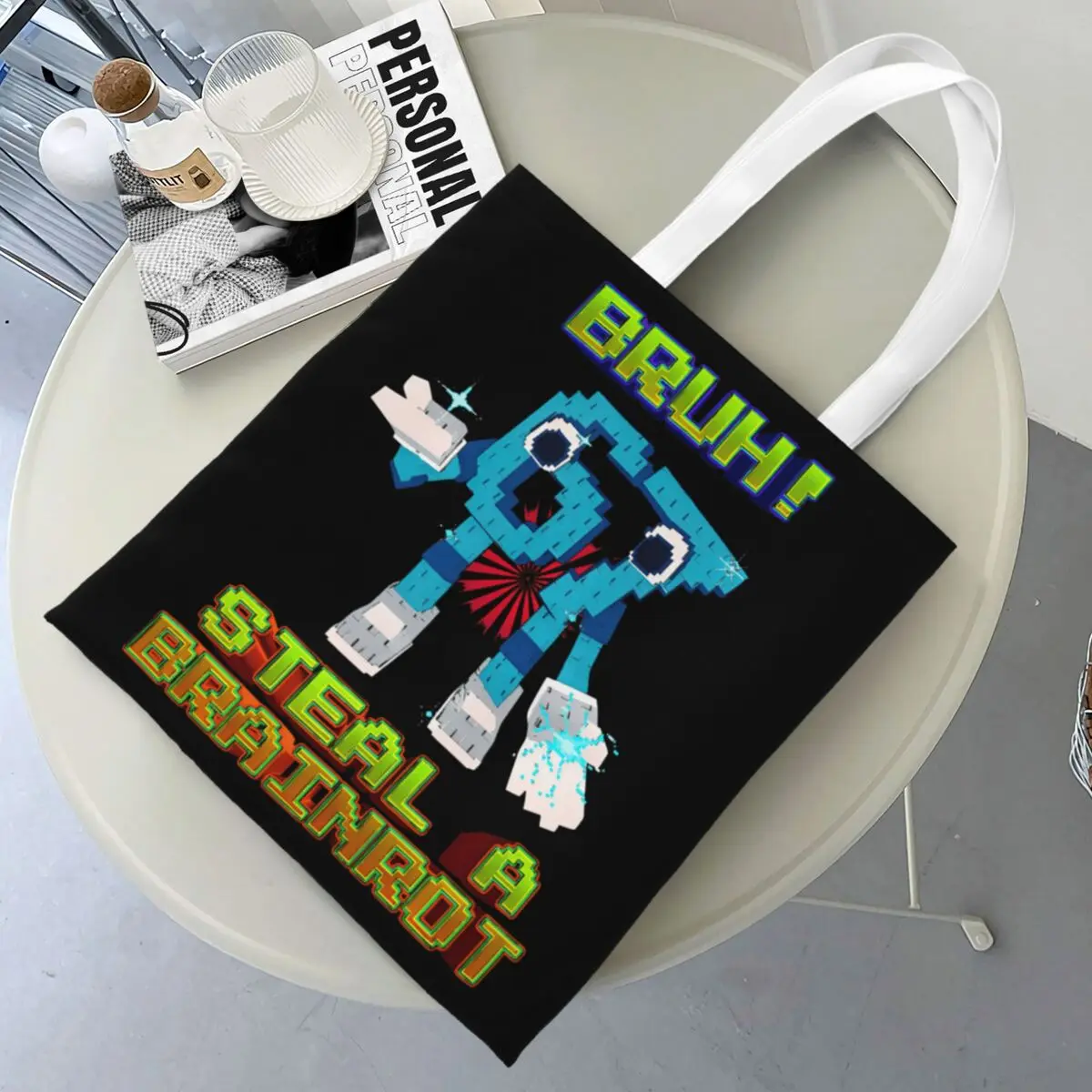 

Bruh 67, забавная сумка-шоппер Brainrot Meme, сумки, студенческая большая сумка с принтом, забавные тканевые рабочие сумки для покупок