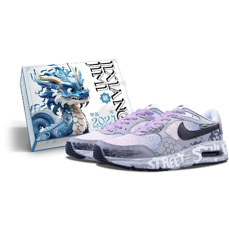 

[Неоновые мужские кроссовки Nike Air Max SC на заказ, противоскользящие и износостойкие, дышащие, с низким верхом, мужские серо-розовые кроссовки из искусственной кожи