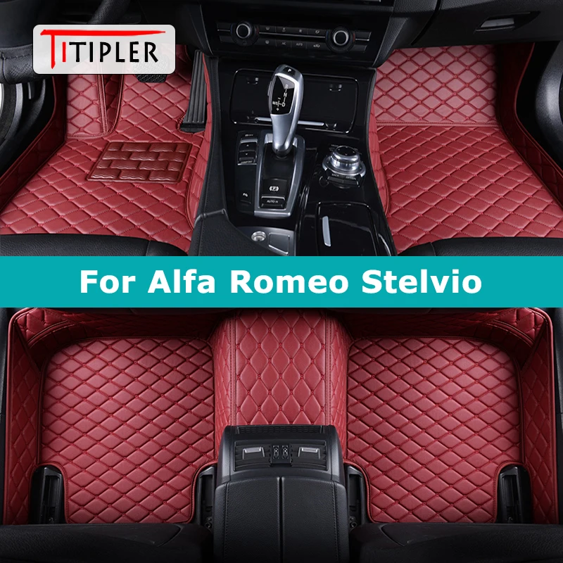 TITIPLER Custom Car Floor Mats For Alfa Romeo Stelvio Auto Carpets Foot Coche Accessorie