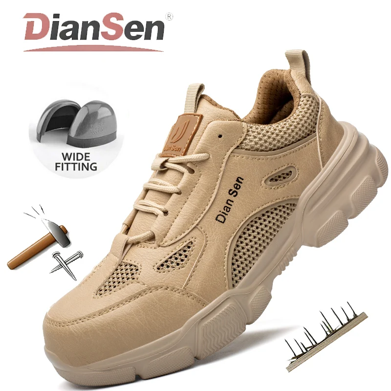 

Indestructible Shoes Mens Work Shoes Steel Toe Safety Boots Anti-Puncture Anti-smash Shoes Lightweight Breathable Sneakers