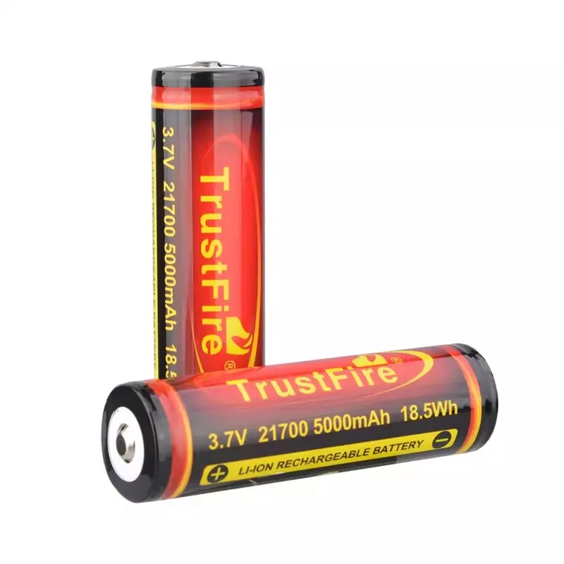 2ps/lot TrustFire 21700 Battery 3.7V 5000mAh Li-ion Rechargeable Battery with Protected PCB for Flashlight /Toy/Electrical Tools