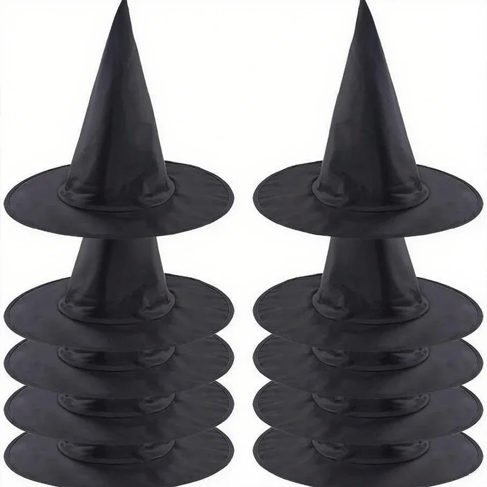 Sombrero de Halloween, gorro de bruja blanco y negro, decoraciones colgantes para fiesta en casa de Halloween, accesorios de Cosplay, recuerdo de Festival, sombreros de mago, juguetes para niños