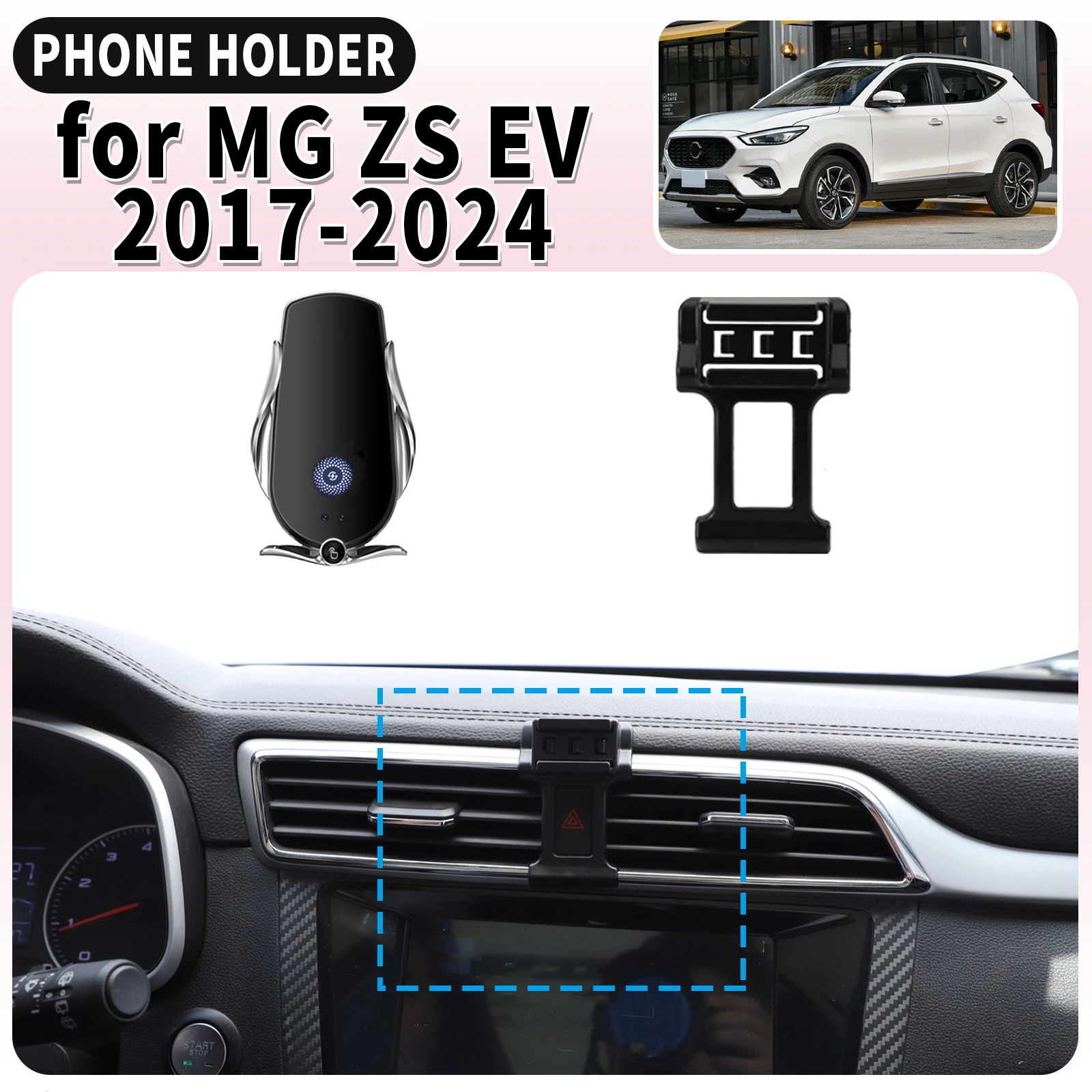 

fit for MG ZS ZS EV 2017 2018 2019-2024 ​​Screen Base Mount Phone Holder Dedicated Clip-On Navigation Bracket Car​​ accessoires