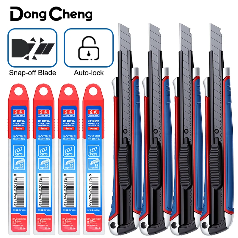 9mm Utility Knife with Aluminum Alloy Body - Interchangeable 30° & 60° SK5 Steel Blades for Crafting, Model Making & Detailed