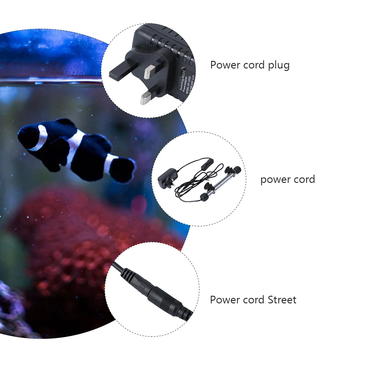 

1Pcs Fish Tank LED Light Full Spectrum Waterproof Aquarium Lamp 19cm Uk Plug for Healthy Plants and Bright Lighting