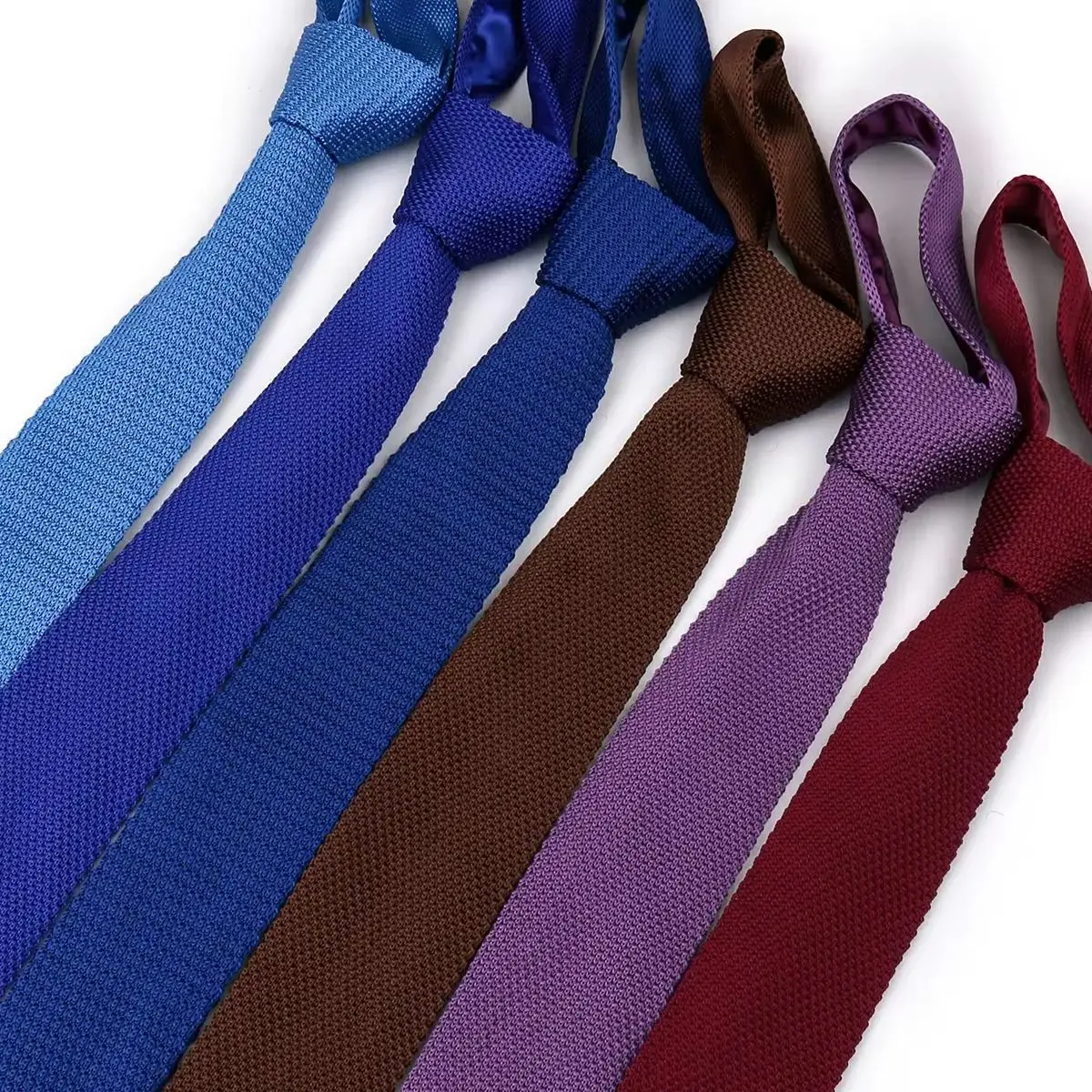lot-de-10-cravates-tricotees-fines-55-cm-couleur-unie-pour-hommes-noir-blanc-marron-bordeaux-accessoire-de-mode-masculin-gravata