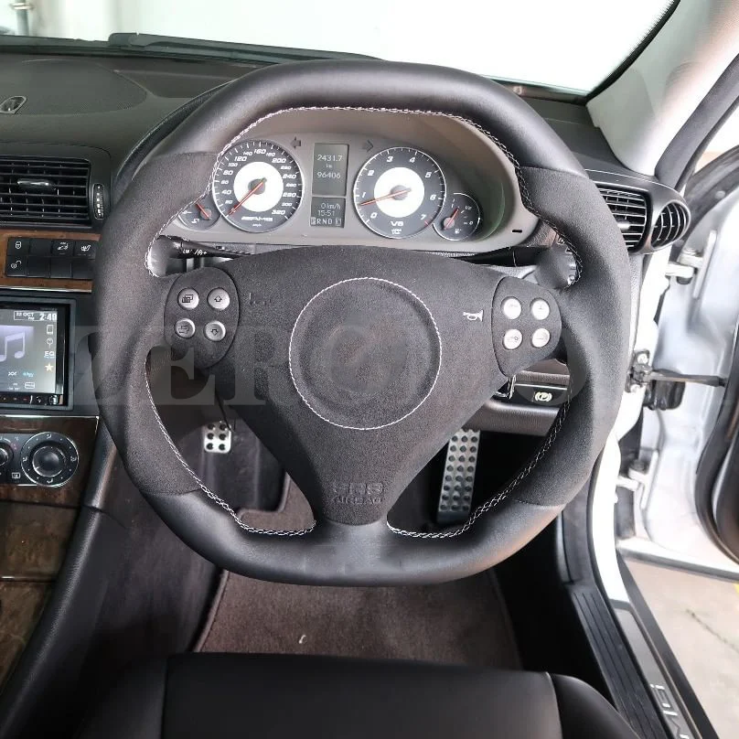 

Flat Top & Bottom Carbon Alcantara Steering Wheel For Mercedes R171 W203 Custom