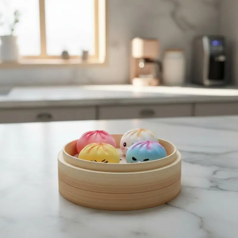 Cute Steamed Bun Shaped Fidget Toy with Slow Rebound And Bubble Feature for Stress Relief Ideal for Kids And Adults