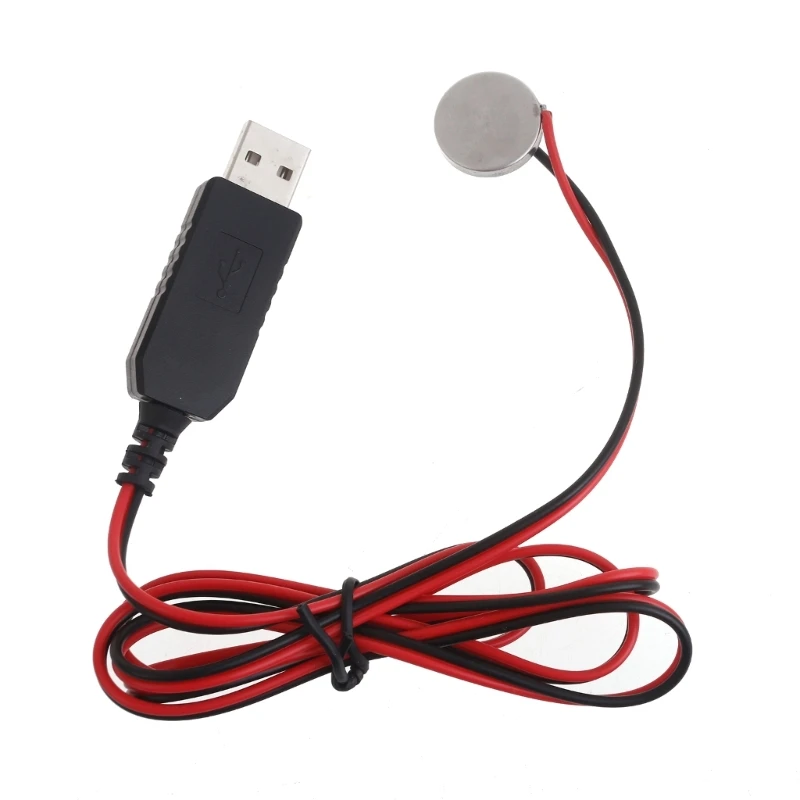 USB to 3V CR2032 Dummy Battery Charging Cable Cord for CR2032 3V Button Cell Battery Powered Watch Remote Control Toy