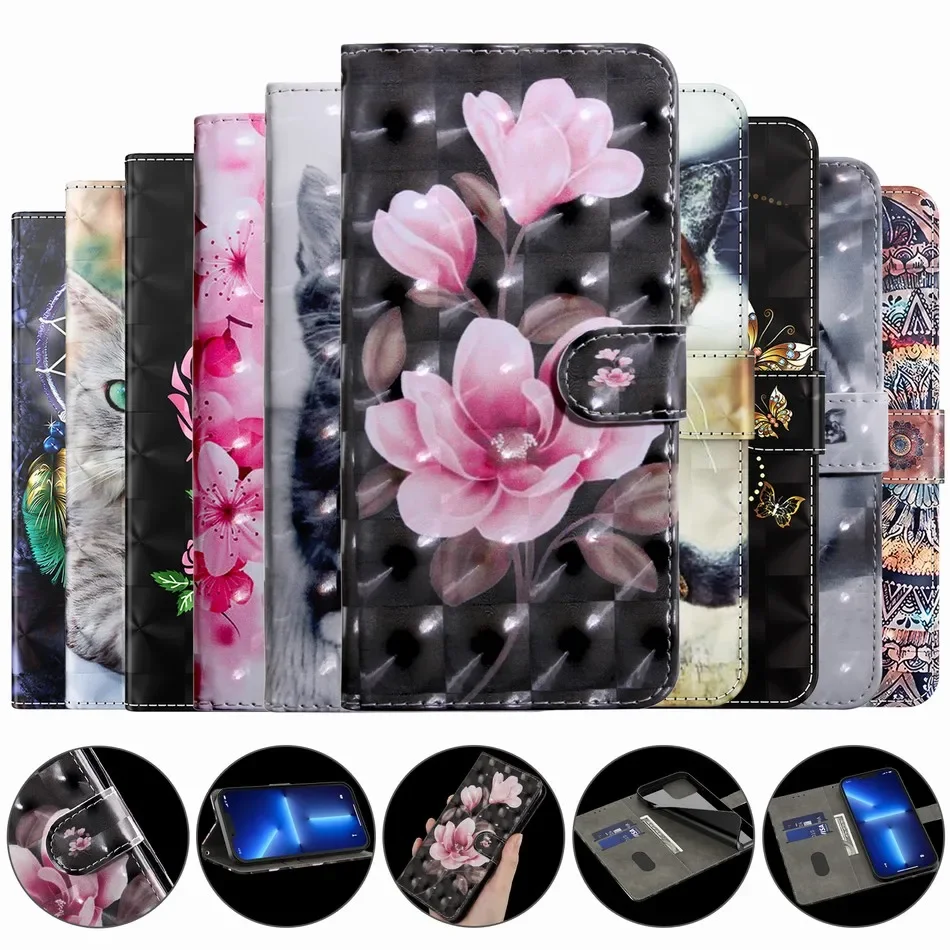 

Wallet Leather Case For Samsung Galaxy A04 A04S A14 A23E A24 A34 A54 5G S23 Plus Ultra Men Woman Kid Card Slots Phone Cover D29G