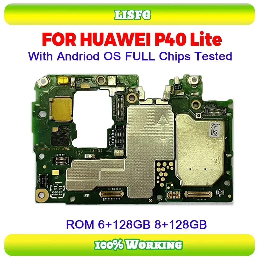 Unlocked Original Motherboard for Huawei P40 Lite Mainboard With Android System Logic Board for P 40 Lite Full Chips 100% Tested