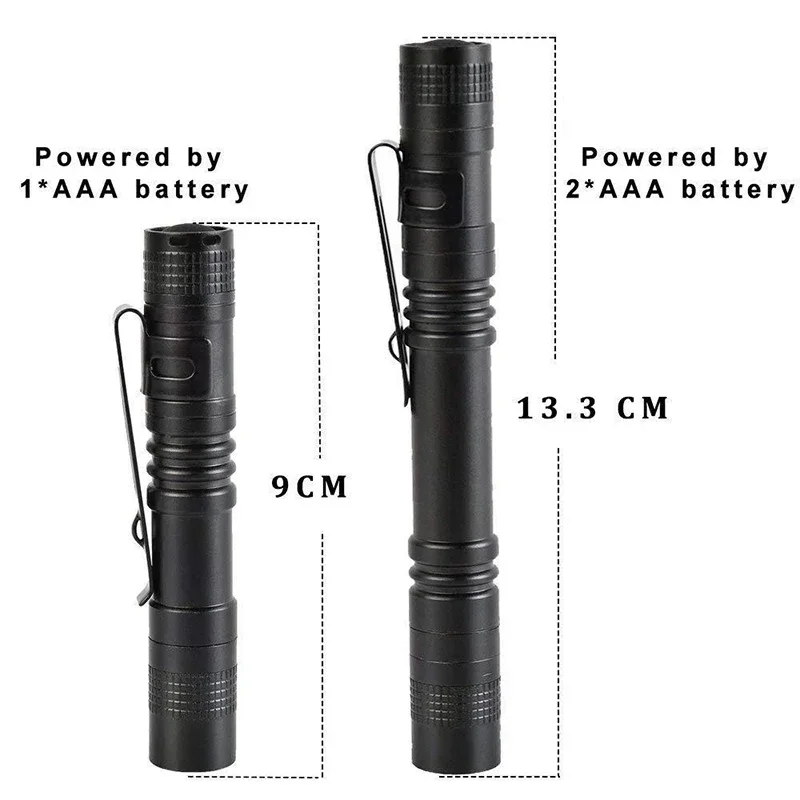 LED Pen Light With Clip Ultra Bright High Lumens Mini Portable Pocket Handheld Flashlight Torch For Camping Outdoor Emergency