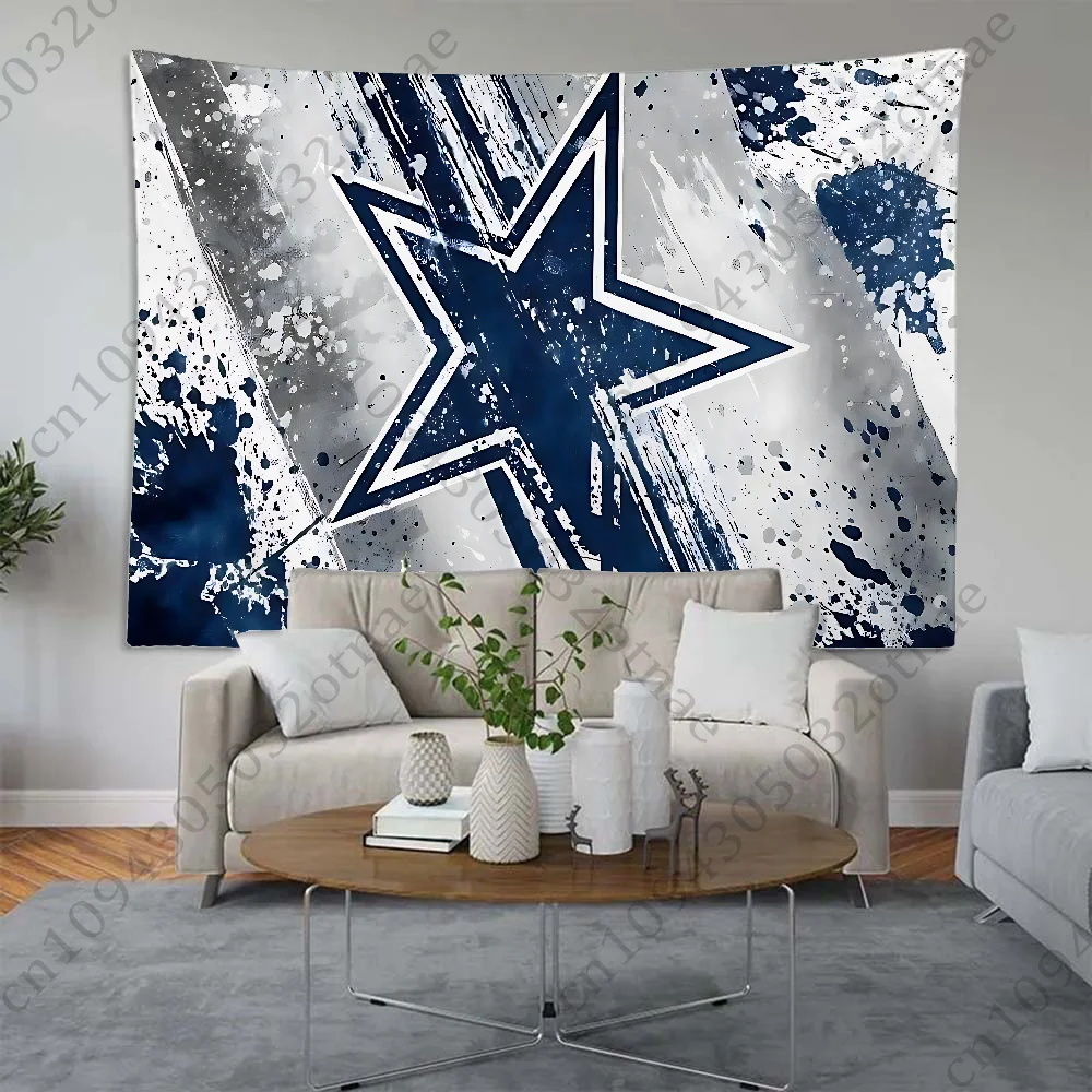 

Blue Star Tapestry Hand Pulled Flag to Advertising Cloth,School,Camping,Birthday Party D-dallas c-Cowboys-S Garden flag Banners