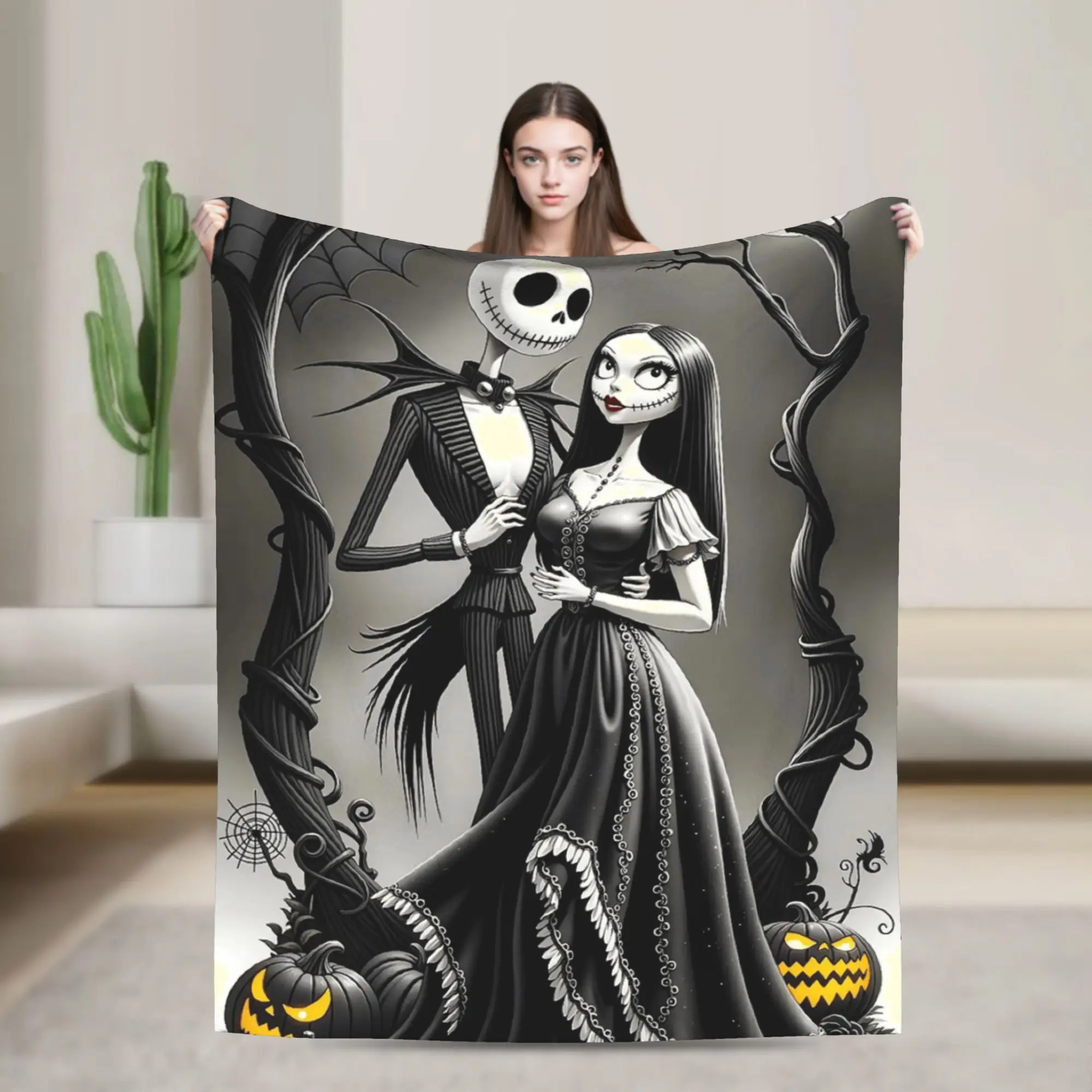 كابوس قبل عيد الميلاد جاك بطانية ناعمة للغاية للأطفال بطانية رمي قطيفة مضحكة لغرفة النوم الفانيلا المفرش غطاء سرير أريكة