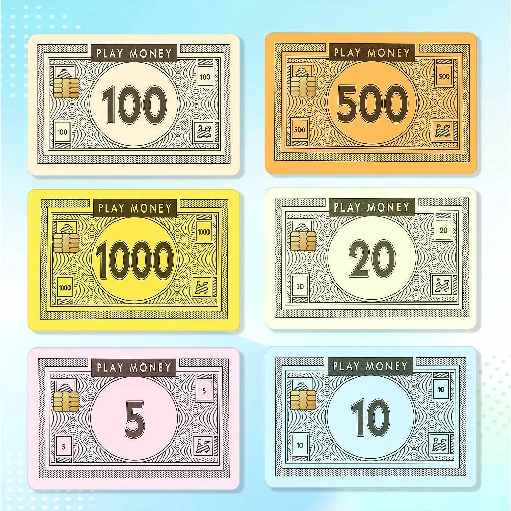 Fun Banknote Pattern Waterproof Card Stickers For Credit Cards Debit Cards And Transit Cards 4pcs