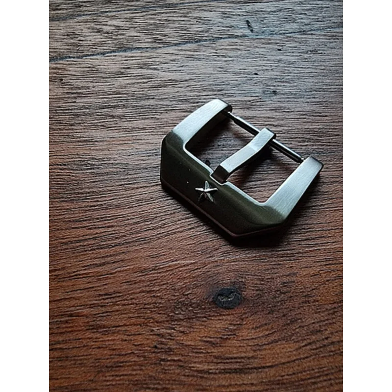 Brushed Stainless Steel Pin Buckle with Five-Pointed Star & Spring Lug - Silver Universal Watch Strap Buckle Accessories