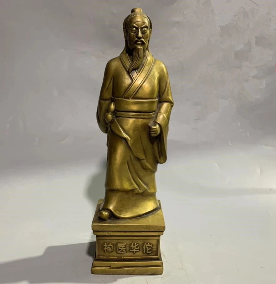 

China brass archaize God doctor Hua Tuo crafts statue