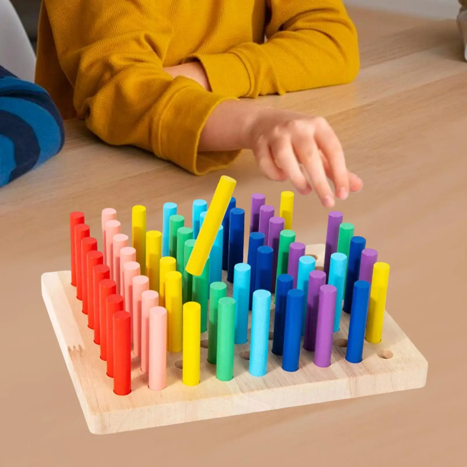 

Wooden Sensory Toy,Hand Eye Coordination,Birthday Color Cognition Game Color Sorting Recognition,Development for School Toddlers