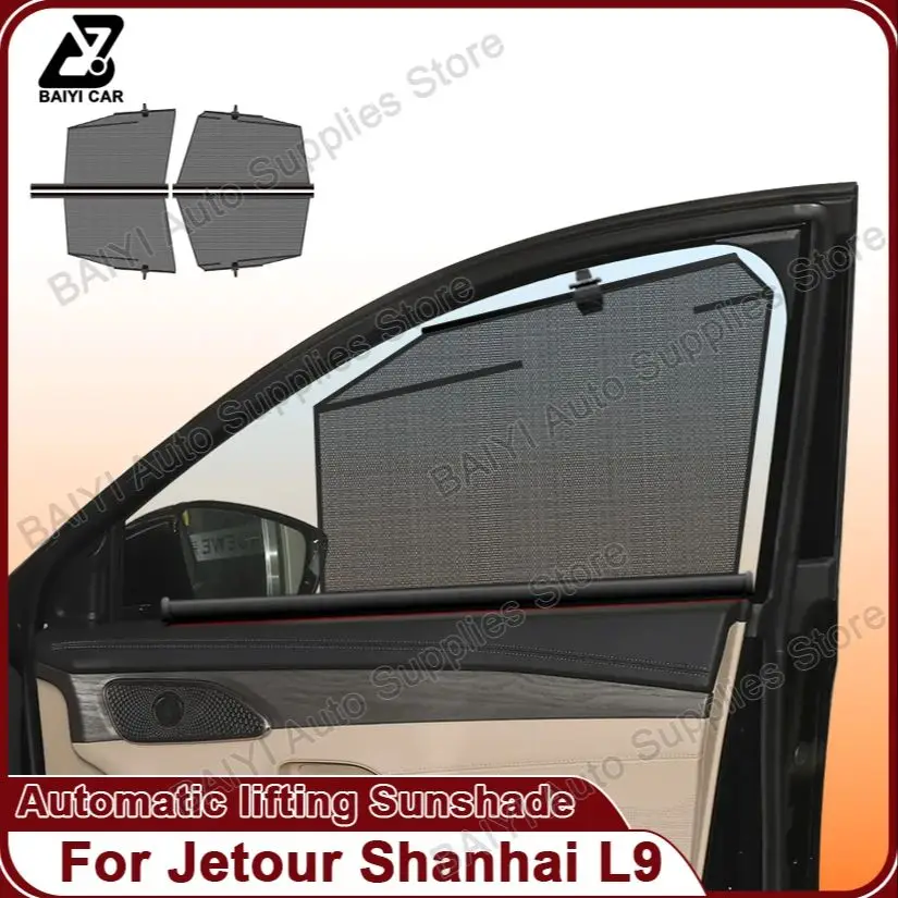 

For Jetour Shanhai L9 2024 Side window sunshade Car window Sun protection Blackout curtain Auto lifting curtains Car accessories