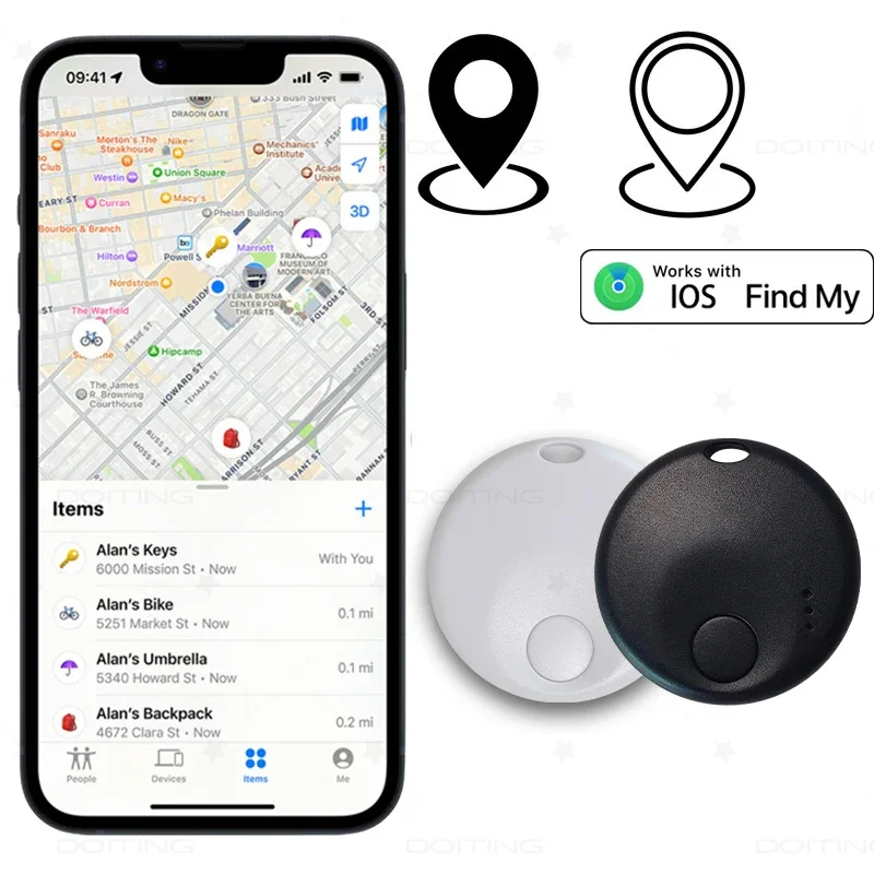 

Mini Smart Tag Bluetooth Tracker is used in combination with Find My App (iOS only) to find items such as luggage and backpacks.