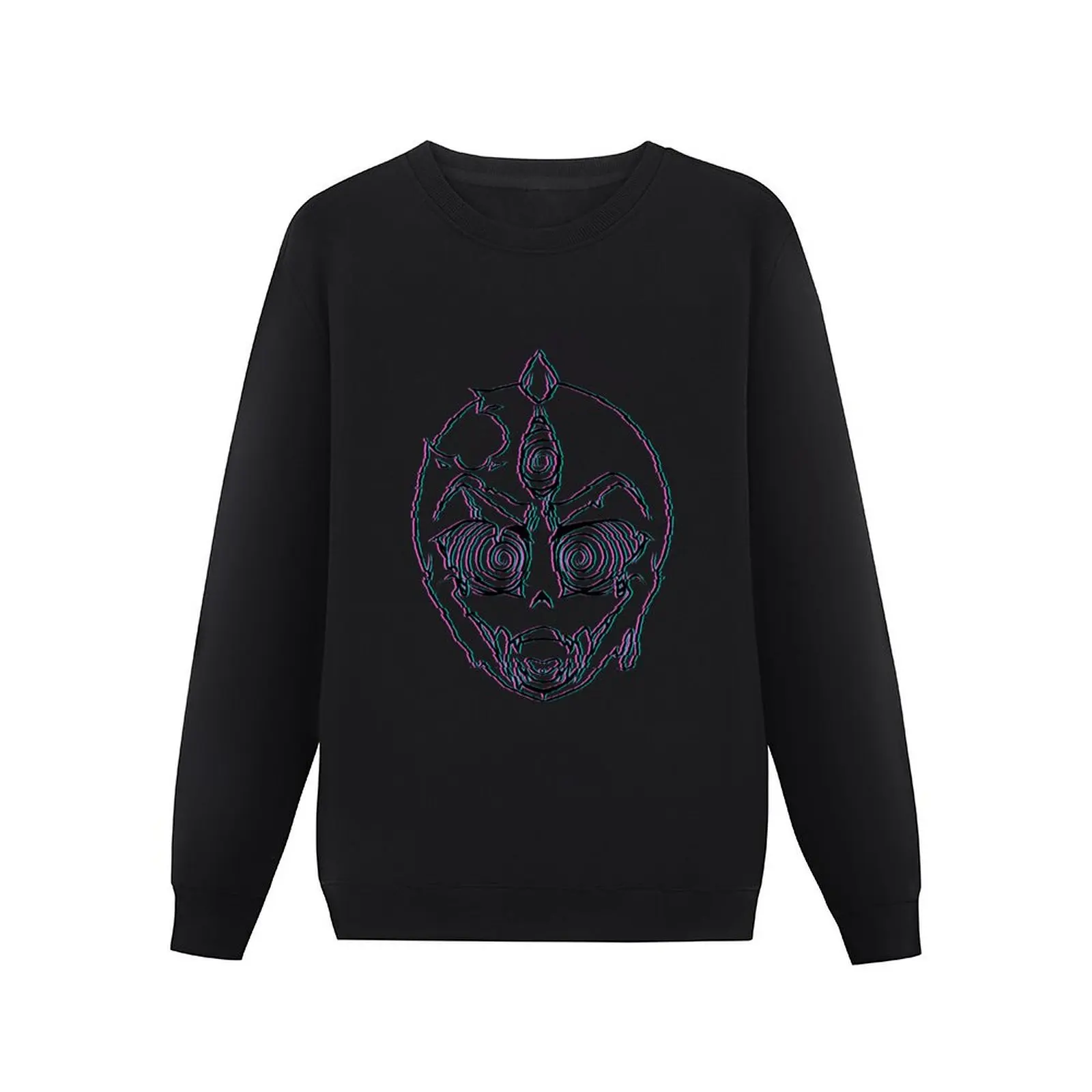 Trippy Glitched Midnight Vision Logo Pullover Hoodie autumn clothes anime sweatshirt