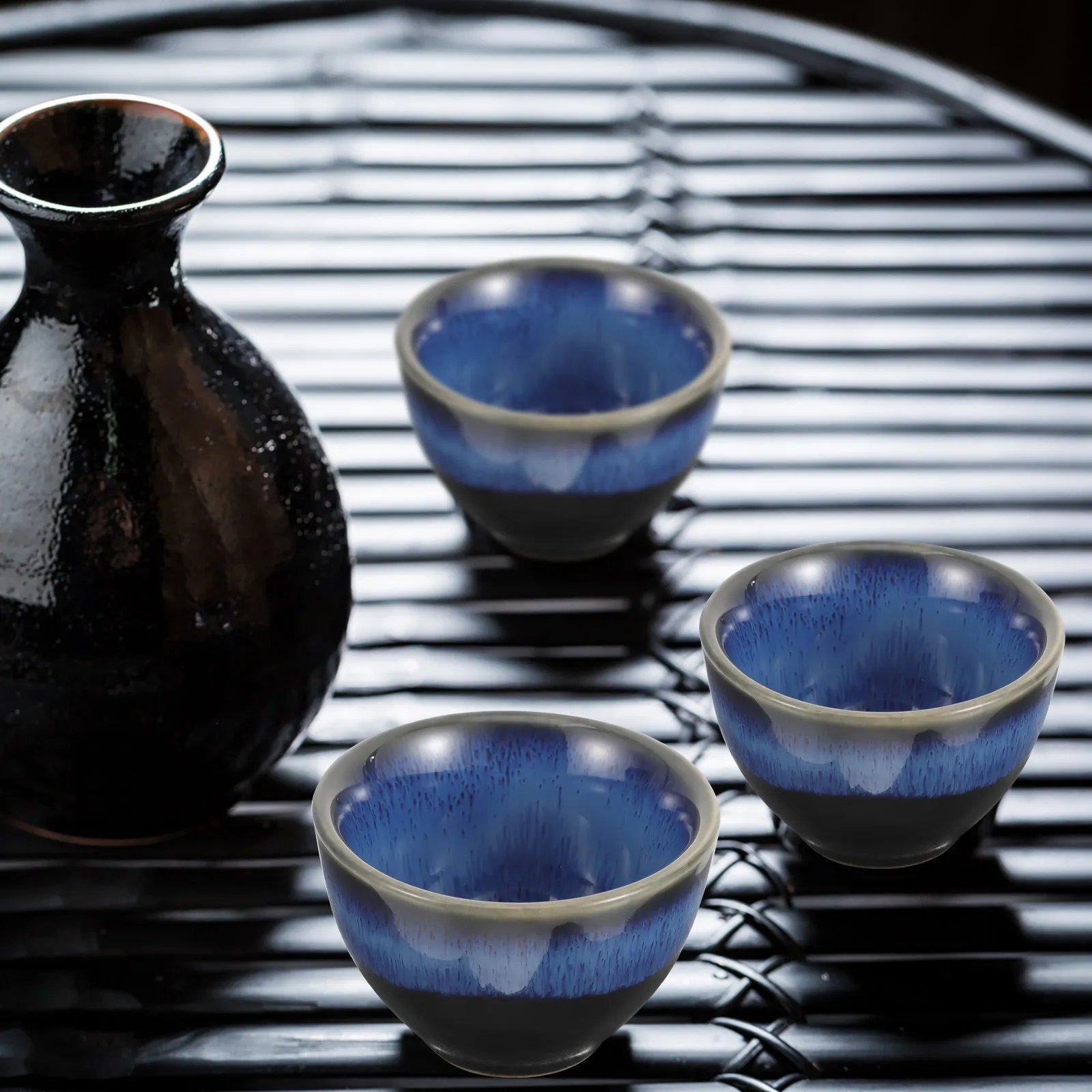 Juego de 4 Tazas de Sake de Cerámica, Estilo Japonés, Resistentes, Aptas para Té, Vino, Café, Agua, Fiestas, Bar, Vajilla de Cerámica