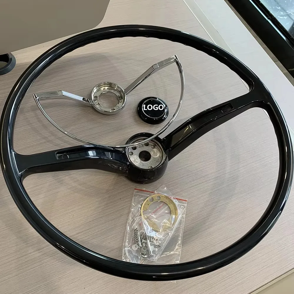 

400mm Classic Vintage Ivory White Black Retro Steering Wheel For Beetle Type 3 1962-1971