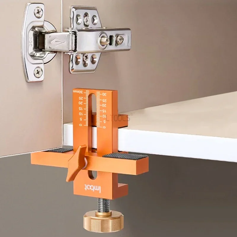 Woodworking Cabinet Door Installation Jig,Cabinet Closet Door Quick Positioning Tool, Aluminum Adjustable Clamping Range 7-40mm