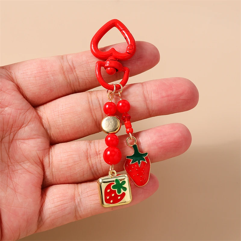 Modische Frucht-Kirsch-Schlüsselanhänger, Emaille-Herzanhänger, Schlüsselringe für Damen und Herren, Autoschlüssel, Handtaschen-Schlüsselanhänger, Accessoires, DIY-Geschenke – Detail 29