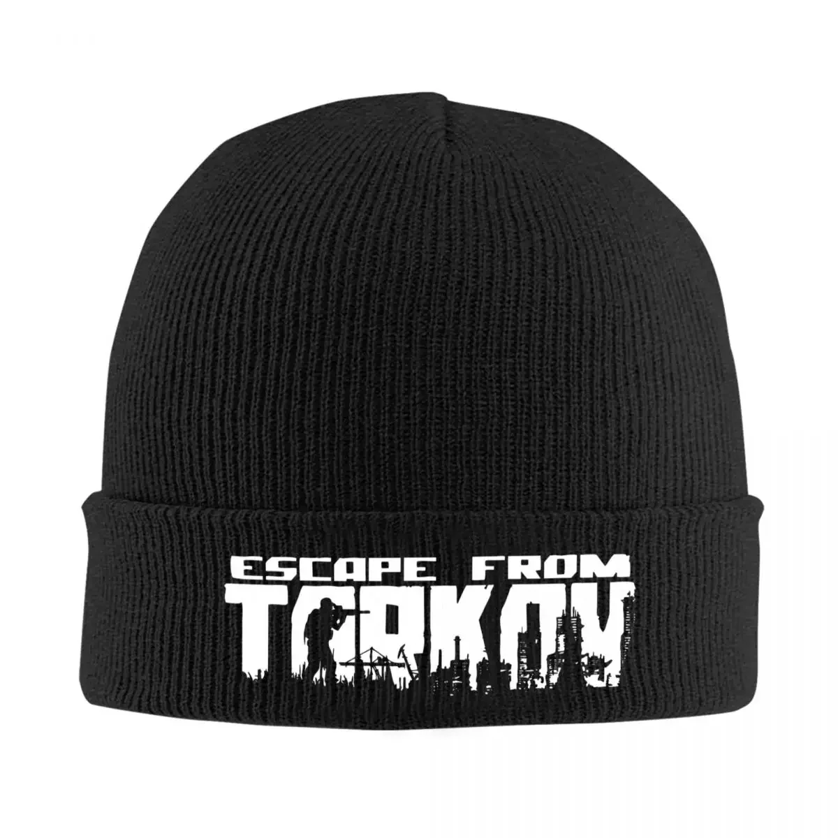 Escape From Tarkov Logo Knitted Hat for Women Men Beanies Winter Hats Survival Shooter Game Crochet Caps