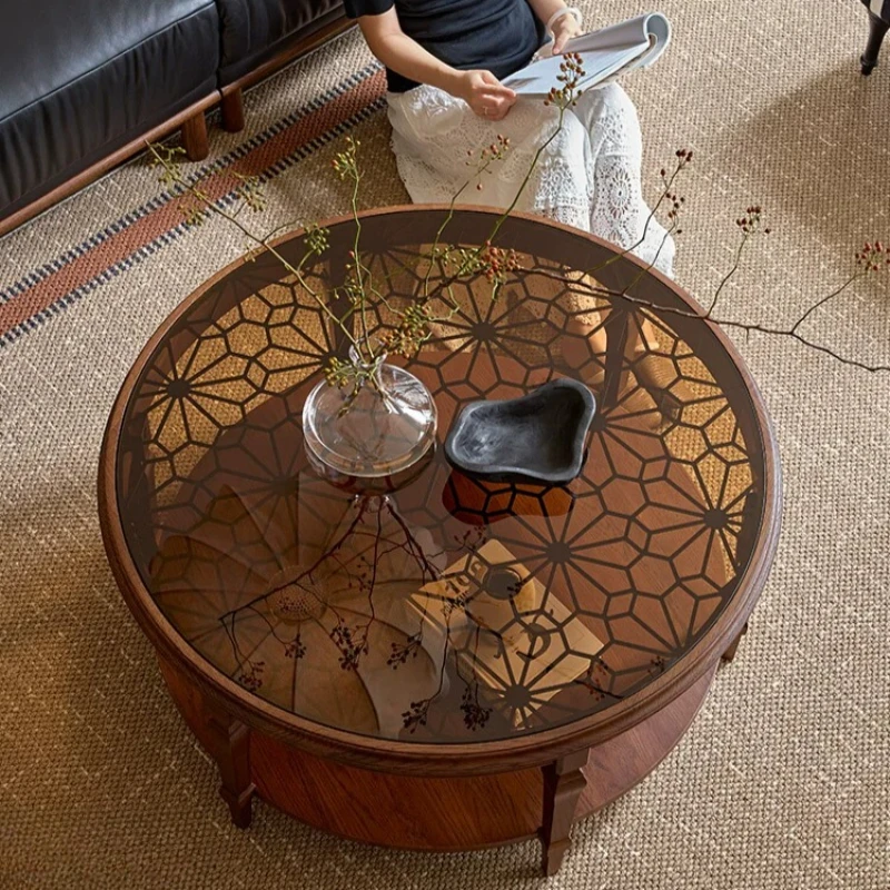 Small Round Coffee Tables Woodwn Glass Side Flower Sofa Coffee Tables Corner Brown Kitchen Beistelltisch Furniture Living Room