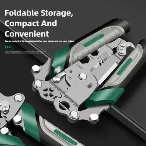 전기 기사 와이어 크림 퍼 필러 펜치 케이블 스트리핑 다기능 프레스 플라이어 터미널 압착 총 측면 절단 도구