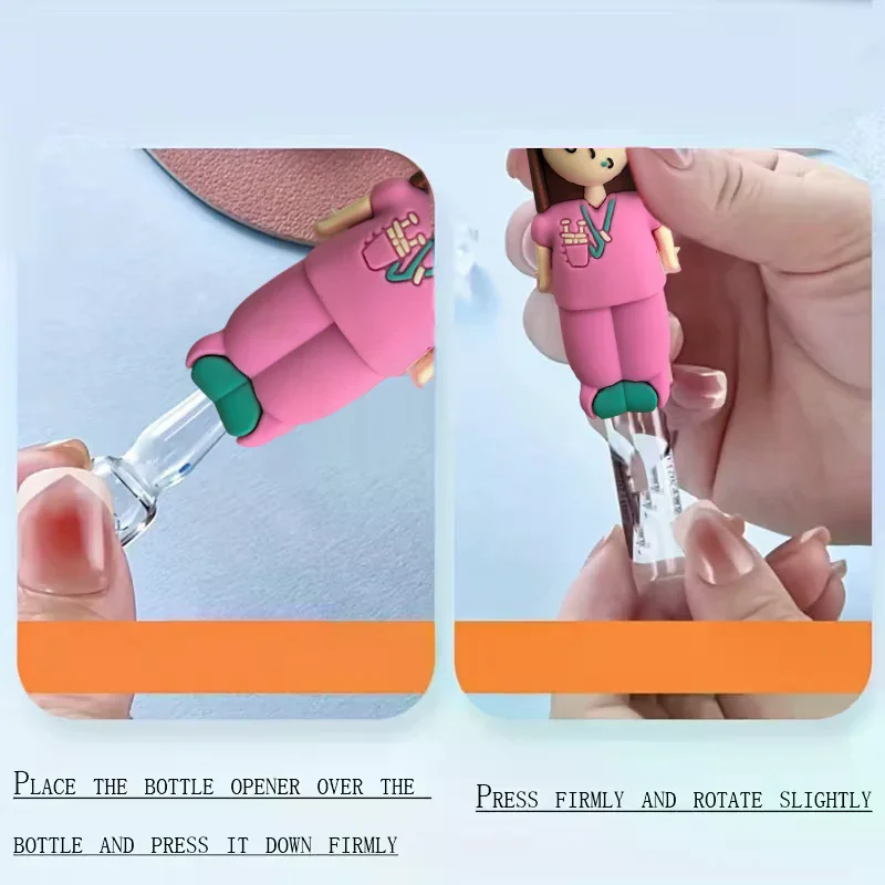 Portable Ampoule & Syringe Blister Essence Opener Durable Rubber Keychain Vial Unlocking Device Gift