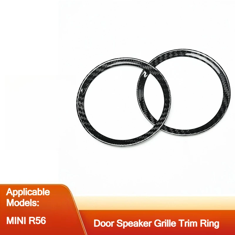 Real Carbon Fiber Door Speaker Cover Trim Sticker for MINI Cooper R56