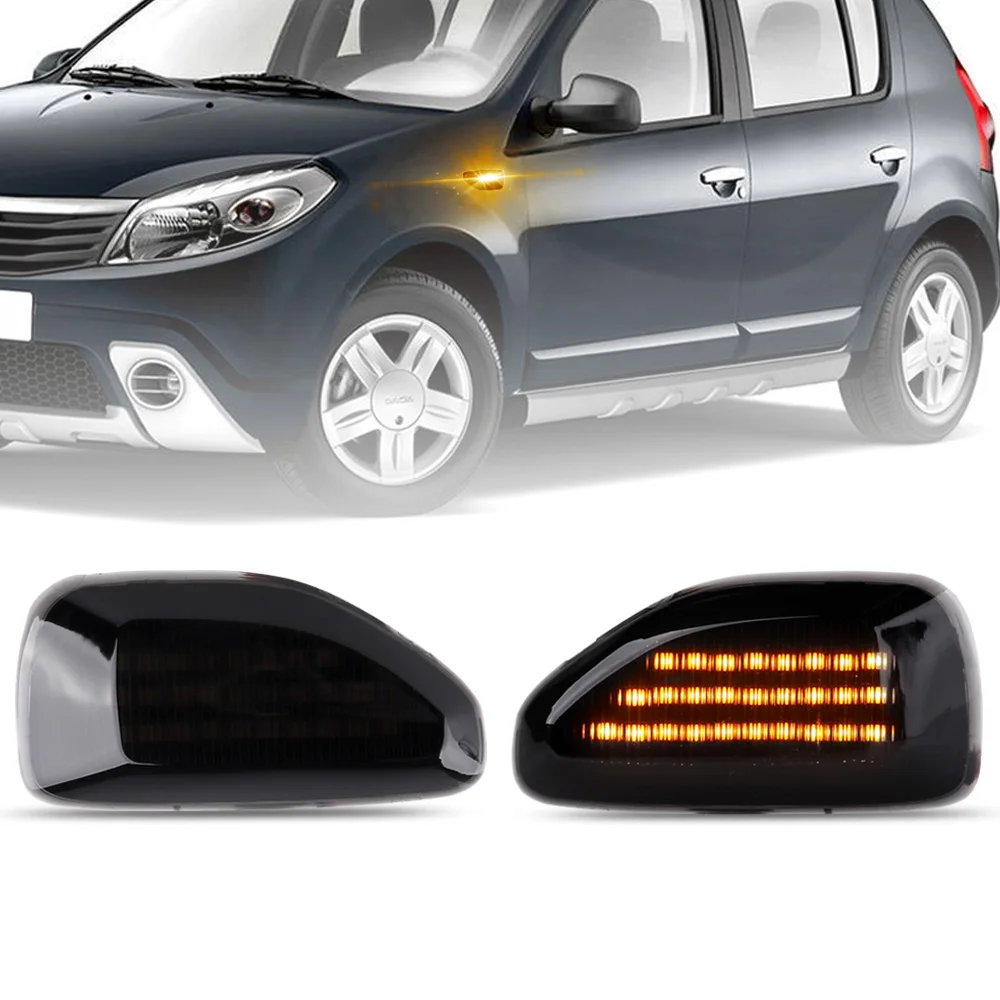 

Car Accessories,2PCSLED Side Marker Turn Signal Lights for Renault Dacia Sandero Stepway Logan MCV - Waterproof, High Brightness
