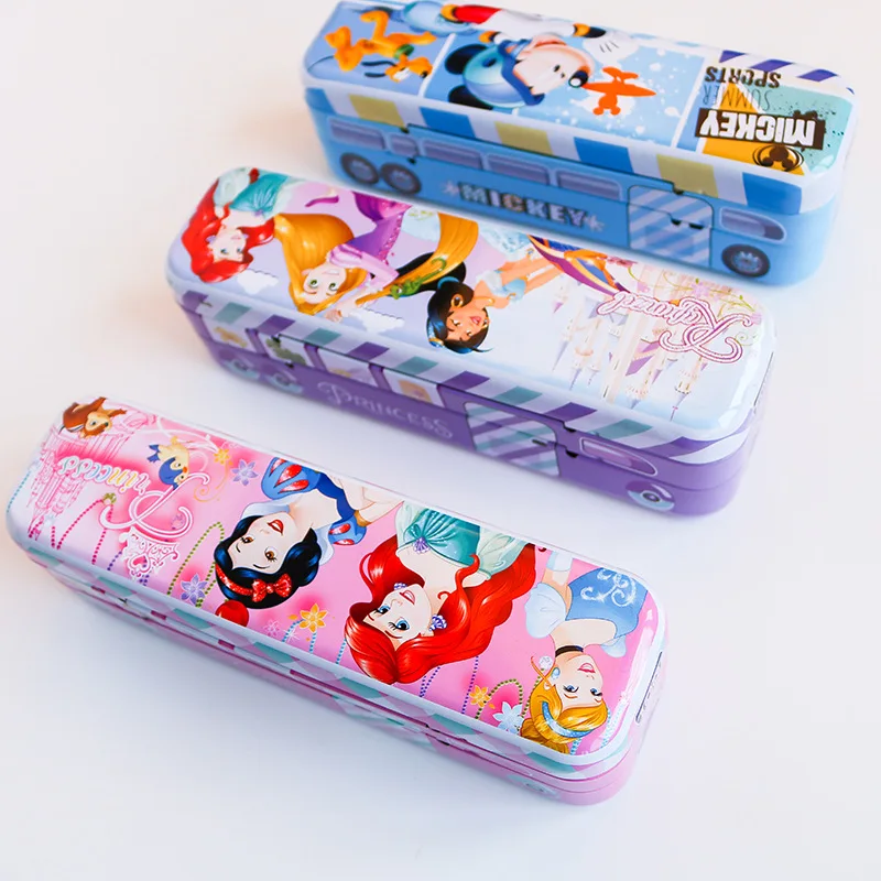 3PCS Disney Double Layer Stationery Box Creative Drawstring Runable Toy Car Shape Oversized Pencil Box Cute School Supplies Gift