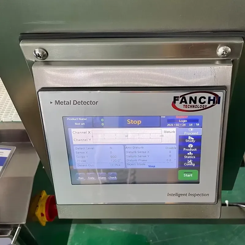 High Sensitivity Conveyor Belt Metal Detector, Automatic Industrial Metal Detection Machine with Reject System