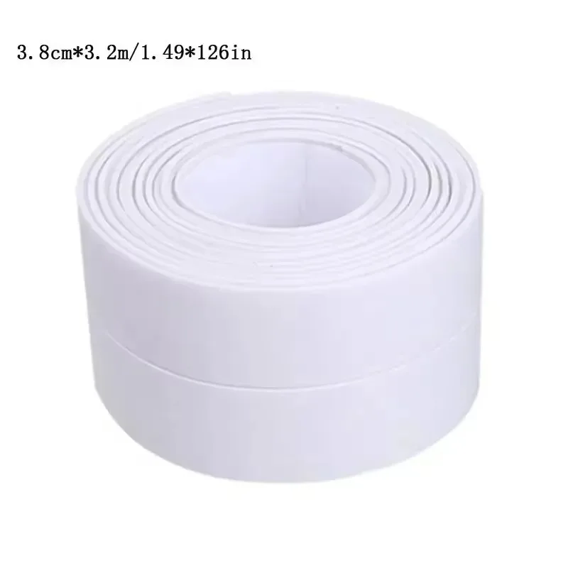 1PC 2.2CMX3.2M PVC Waterproof Sealing Tape Self Adhesive Wall Sticker for Bathroom Sink, Shower, Bathtub and Toilet